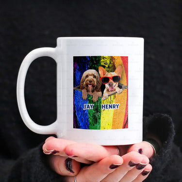 Personalized Dog Gift Idea - Old Looking Dog And Dog Wearing Red Glasses For Dog Lovers - White Mug